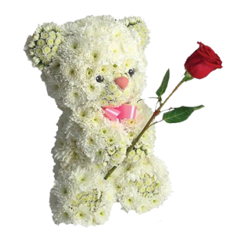 Bear with flower